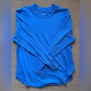 Aerie Blue Long Sleeve Boyfriend Tee Size XS